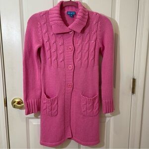 The Children’s Place Pink Cable Knit Long Cardigan Sweater